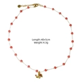 Elegant 14K gold plated necklace with red beads and luxury elephant pendant detail - Red Cylinder Beaded Elephant Style (XBX25091613) / 0.1
