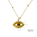 Collier doré vintage avec pendentif œil de tigre et mesures de 40+5 cm affichées - Style Oeil Maléfique (XBX25091702)
