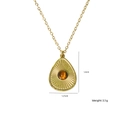 Collier vintage avec pendentif œil de tigre et gravure soleil en finition dorée - Style Motif Soleil en Goutte (XBX25091715)