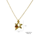 Collier étoile dorée avec pierre oeil de tigre brune et mesures de taille détaillées - Style Étoile Irrégulière (XBX25091717)