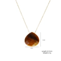 Collier pendentif œil de tigre en forme de goutte, finition or avec détails de taille - Style Pierre en Goutte de Taille (XBX25091724)