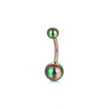 Polierter Bauchnabelpiercing aus Titanstahl mit regenbogenfarbenem Metallfinish - 1.6*10*5/8 / Regenbogen