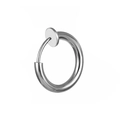 Polierter silberner Edelstahl-Ohrclip ohne Piercing mit Clipverschluss auf weißem Grund - Stahlfarbe 2.0*12