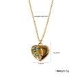 Collana cuore oro con intarsi di stelle blu e verdi, catena 40+5cm per donna - Stile Cuore Stella Blu Verde (XBN250937-07)