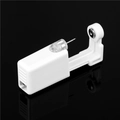 Disposable ear piercing gun with titanium steel stud on a black reflective surface - Steel Color White Zircon