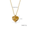 Collana a cuore dorata con finitura martellata e zirconi incastonati, 40+5cm - Stile Cuore Martellato Doppio Zircone Chiaro (XBN250937-13)