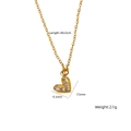 Collana cuore dorata con inserto in zircone e catena regolabile da 40+5 cm per donna - Stile Cuore Semplice Quattro Zirconi Chiari (XBN250937-17)