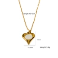 Collana a cuore in acciaio titanio dorato con intarsio in madreperla bianca, 40+5cm - Stile Cuore Madreperla Bianca Ovale (XBN250937-19)