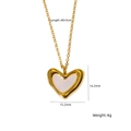 Collana a cuore dorata con pendente in madreperla rosa e dettagli sulle dimensioni - Stile Cuore Madreperla Rosa Bianca (XBN250937-20)
