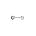 Barbell piercing sieraden met zilveren staafje en met AB-kristallen bezette ballen - AB Kleur