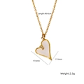Collana cuore in acciaio titanio dorato con intarsio in smalto bianco e cristalli - Stile Cuore Bianco con Zircone Laterale (XBN250937-22)
