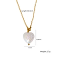 Collana a catena dorata con pendente a cuore in perla barocca e specifiche tecniche - Stile Cuore Perla Barocca (XBN250937-24)