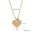 Collana a cuore dorata con intarsio di perle bianche e catena regolabile di 40+5cm - Stile Cuore Perle Pavé (XBN250937-25)