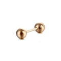 Piercing haltère minimaliste en acier inoxydable or rose avec doubles boules polies - Or rose