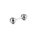 Barbell de piercing en acier inoxydable poli avec doubles boules sur fond blanc - Acier