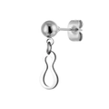 Minimalist silver stainless steel stud earring with a streamlined infinity geometric charm - Infinity Dangle (Steel Color 12)