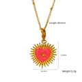 Collana con pendente a cuore rosa dorato con rilievo a stella e catena da 40+5 cm - Stile Cuore Luce Stellare Rosa (XBN250937-32)
