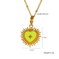 Collana a cuore in acciaio al titanio con smalto giallo fluorescente e stella, 40+5cm - Stile Cuore Luce Stellare Giallo (XBN250937-33)