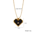 Collana in acciaio al titanio con ciondolo a cuore nero e bordo dorato a rilievo - Stile Cuore Zircone Nero Centrale (XBN250937-35)