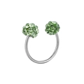 Anello ferro di cavallo in acciaio inossidabile con sfere di strass verdi vibranti - Verde chiaro