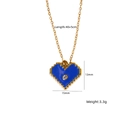 Collana con pendente a cuore pixel blu, catena dorata e zircone centrale - Stile Cuore Zircone Blu Centrale (XBN250937-36)