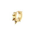 Polierte goldene Punk-Creole aus Edelstahl mit spitzen Kegelnieten und Design - Gold