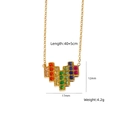 Collana con ciondolo cuore pixel arcobaleno dorato con dimensioni 17x12mm - Stile Cuore Pixel Arcobaleno (XBN250937-38)