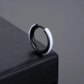 Créoles minimalistes en acier titane avec finition émaillée goutte d'huile noir et blanc - Noir Blanc