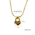 Collana con ciondolo a lucchetto a cuore dorato con catena a perline e finitura lucida - Stile Pendente Lucchetto a Cuore (XBN250937-41)