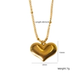 Collana con pendente a cuore in acciaio al titanio dorato da 20mm e catena 40+5cm - Stile Cuore Pieno 3D (XBN250937-44)