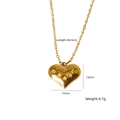 Collana con ciondolo a cuore dorato e stella incisa 15mm con catena da 40+5cm - Stile Cuore Goffrato Stella (XBN250937-45)