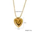 Collana con pendente a cuore dorato, bordo perlato e catenina sottile 40+5cm - Stile Cuore Concavo Bordo Perle (XBN250937-46)