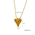 Collana con ciondolo a cuore 3D dorato lucido, dimensioni 15mm per 12mm e catena 40cm - Stile Cuore Pieno Lucido (XBN250937-47)