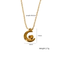 Collana con cuore e mezzaluna dorata in acciaio al titanio con finitura lucida - Stile Cuore Mezzaluna (XBN250937-49)