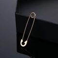 Creative rose gold stainless steel safety pin earring with unique horseshoe detail - Rose Gold