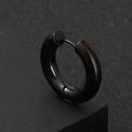 Polierte schwarze Edelstahl-Creolen für Herren im minimalistischen Industriestil - 3.0*10 / Schwarz