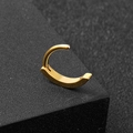 Polished gold stainless steel navel ring with a classic hinged hoop design - Gold