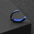 Minimalist blue electroplated stainless steel septum clicker belly ring for piercings - Blue