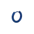 Poliertes tiefblaues Titanstahl-Creolenohrring mit minimalistischem Rundverschluss - Blau / 10mm