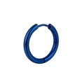 Polierte blaue Creolen aus Titanstahl mit minimalistischem runden Metallic-Finish - Blau / 14mm