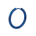 Boucle d'oreille minimaliste en acier inoxydable bleu avec finition mate et fermoir - Bleu / 18mm