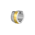 Minimalistische zweifarbige Huggie-Ohrringe aus hochglanzpoliertem Edelstahl in Gold und Silber - Gold/Silber Zweifarbig