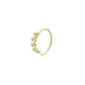 Verstellbarer goldener Kupfer-Nasenring mit vier mikroversetzten weißen Zirkonia - Gedrehter Knoten Inlay / Gold