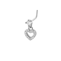 Elegant L-shaped nose stud with heart dangle and sparkling cubic zirconia stones - Silver Heart Style