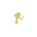Piercing naso a fiore dorato con zirconi cubici e un pendente a goccia scintillante - Oro