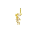 Piercing de nariz en forma de L dorado con alas de mariposa y circonitas brillantes - Dorado