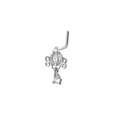 Piercing de nez en L argenté avec motif couronne et breloque en zircone cubique en goutte - Argent 2 (Carrosse Citrouille/Couronne)