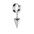 Silver stainless steel triangle spike hoop earring with a minimalist punk aesthetic - Steel
