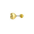 Makroaufnahme von Herz-Ohrstecker aus Gold mit sicherem Schraubverschluss - Herz-Stil - Gold (C048)