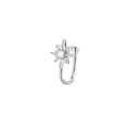 U-shaped non-piercing nose cuff with North Star motif and sparkling cubic zirconia stones - Silver 6 (Star Shape)